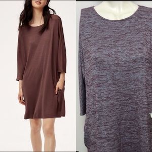 Aritzia Wilfred FreePurple Speckled Cober Oversized Shift Dress Size XS